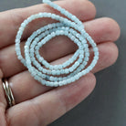 2mm Light Amazonite Beads ‚Äì Tiny Faceted Cube Natural Gemstone 15" Strand