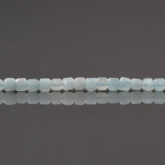 2mm Light Amazonite Beads ‚Äì Tiny Faceted Cube Natural Gemstone 15" Strand