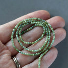 2mm Light Green Tourmaline Beads - Tiny Faceted Round Natural Gemstone 15" Strand
