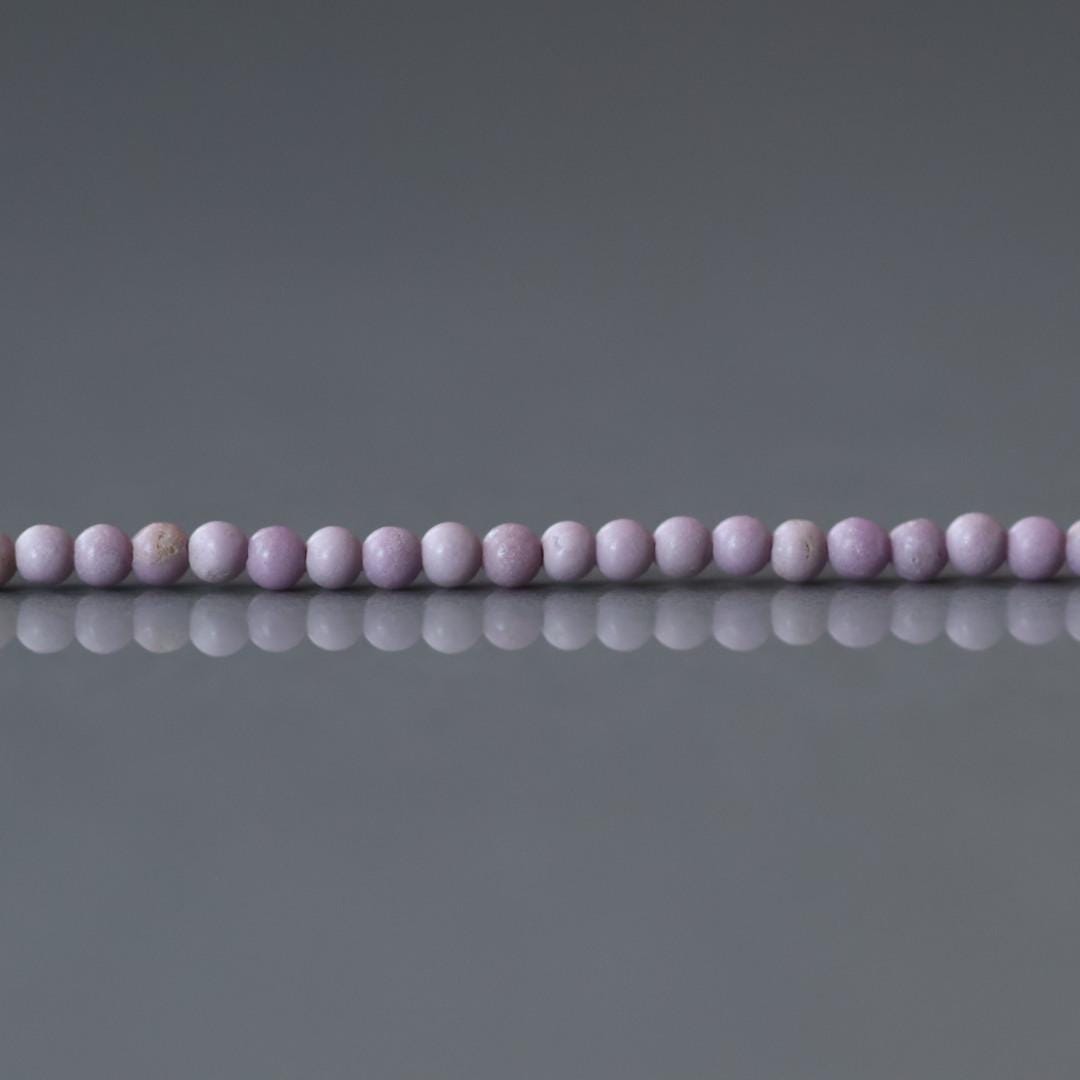 2mm Light Phosphosiderite Beads – Tiny Smooth Round Natural Gemstone 15" Strand
