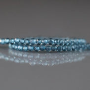 2mm London Blue Topaz Beads – Tiny Faceted Round Natural Gemstone 12