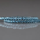 2mm London Blue Topaz Beads – Tiny Faceted Round Natural Gemstone 12" Strand