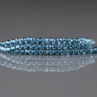 2mm London Blue Topaz Beads – Tiny Faceted Round Natural Gemstone 12" Strand