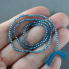 2mm London Blue Topaz Beads – Tiny Faceted Round Natural Gemstone 12" Strand