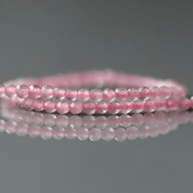 2mm Madagascar Rose Quartz Faceted Beads 15" Bright Pink Genuine Gemstone Beads for Jewelry Making Beading Craft Gift Beads