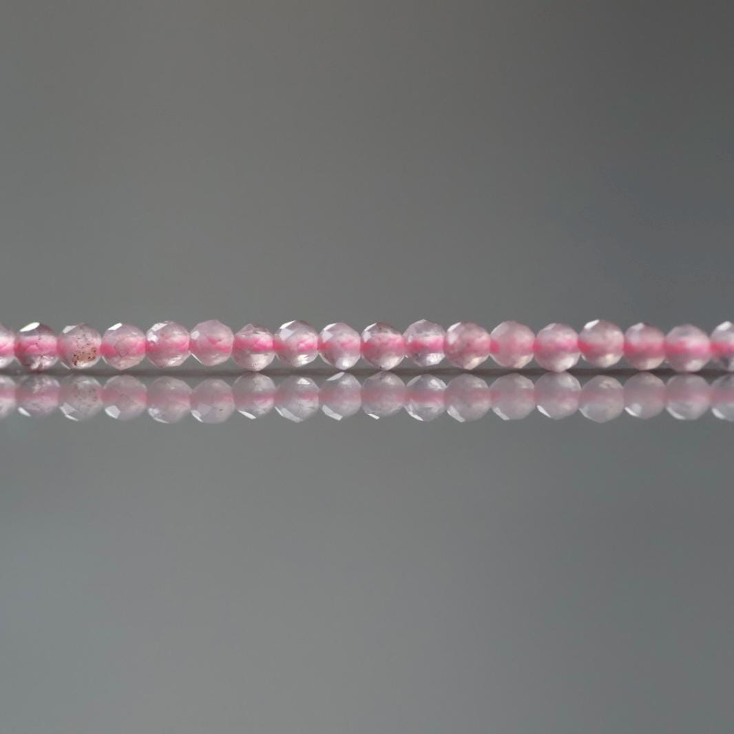 2mm Madagascar Rose Quartz Faceted Beads 15" Bright Pink Genuine Gemstone Beads for Jewelry Making Beading Craft Gift Beads