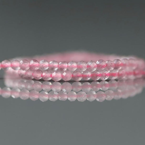 2mm Madagascar Rose Quartz Faceted Beads 15" Bright Pink Genuine Gemstone Beads for Jewelry Making Beading Craft Gift Beads