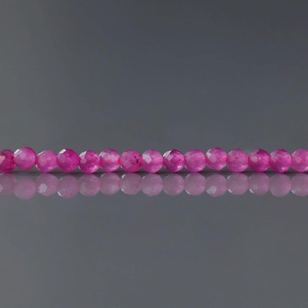 2mm Magenta Quartz Meads Micro Faceted Seed Beads Genuine Hot Pink Quartz Beads 15" Sparkly Gemstone Beads for Jewelry Making Tiny Beads
