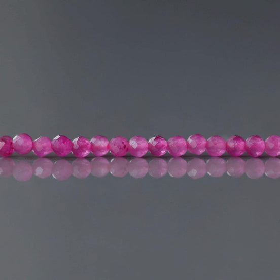 2mm Magenta Quartz Meads Micro Faceted Seed Beads Genuine Hot Pink Quartz Beads 15" Sparkly Gemstone Beads for Jewelry Making Tiny Beads