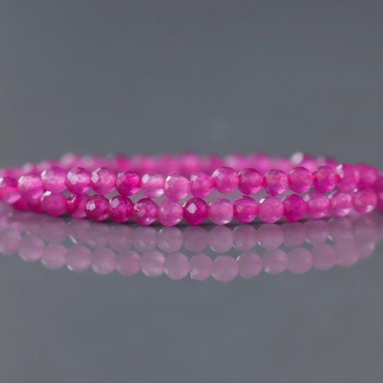 2mm Magenta Quartz Meads Micro Faceted Seed Beads Genuine Hot Pink Quartz Beads 15" Sparkly Gemstone Beads for Jewelry Making Tiny Beads