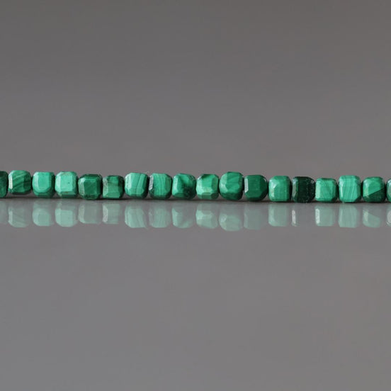 2mm Malachite Beads Cube Faceted 15" Vivid Green Malachite Gemstone Beads for Jewelry Making Beading Gift Crafter