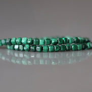 2mm Malachite Beads Cube Faceted 15