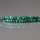 2mm Malachite Beads ‚Äì Tiny Faceted Cube Natural Gemstone 15" Strand