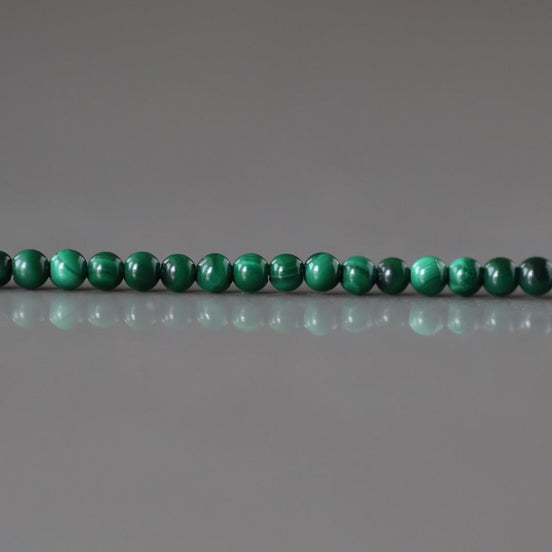 2mm Malachite Beads – Tiny Smooth Round Natural Gemstone 15" Strand