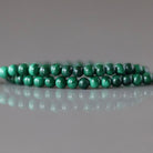 2mm Malachite Beads – Tiny Smooth Round Natural Gemstone 15" Strand