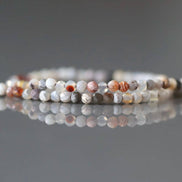 2mm Mexican Laguna Agate Beads Faceted Genuine Tiny Agate Beads 15