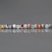 2mm Mexican Laguna Agate Beads Faceted Genuine Tiny Agate Beads 15