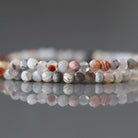 2mm Mexican Laguna Agate Beads ‚Äì Tiny Faceted Round Natural Gemstone 15" Strand