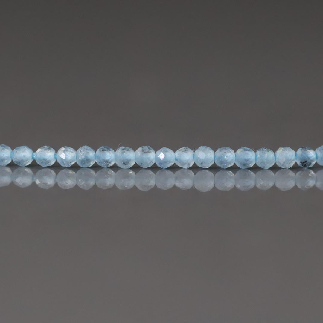 2mm AAA Milky Aquamarine Beads Micro Faceted 13" Raw Genuine Gemstone Beads for Jewelry Making Beading Craft Gift Beads March Birthstone