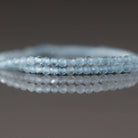 2mm Milky Aquamarine Beads - Tiny Faceted Round Natural Gemstone 13" Strand