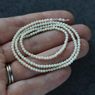 2mm Milky White River Stone Beads Faceted Round Riverstone 15" Natural Gemstone for DIY Jewelry Making Beading Supplies