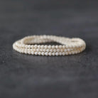 2mm Milky White River Stone Beads Faceted Round Riverstone 15" Natural Gemstone for DIY Jewelry Making Beading Supplies