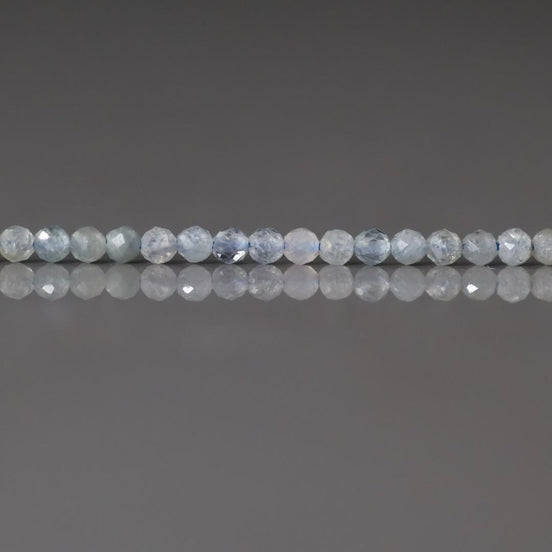 2mm Montana Sapphire Beads Faceted Round 15" Raw Gray Sapphire Genuine Gemstone DIY Jewelry Making Beading Craft Gift September Birthstone