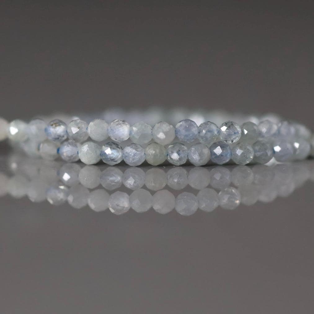 2mm Montana Sapphire Faceted Round Beads 15" - Tiny Natural Gemstone