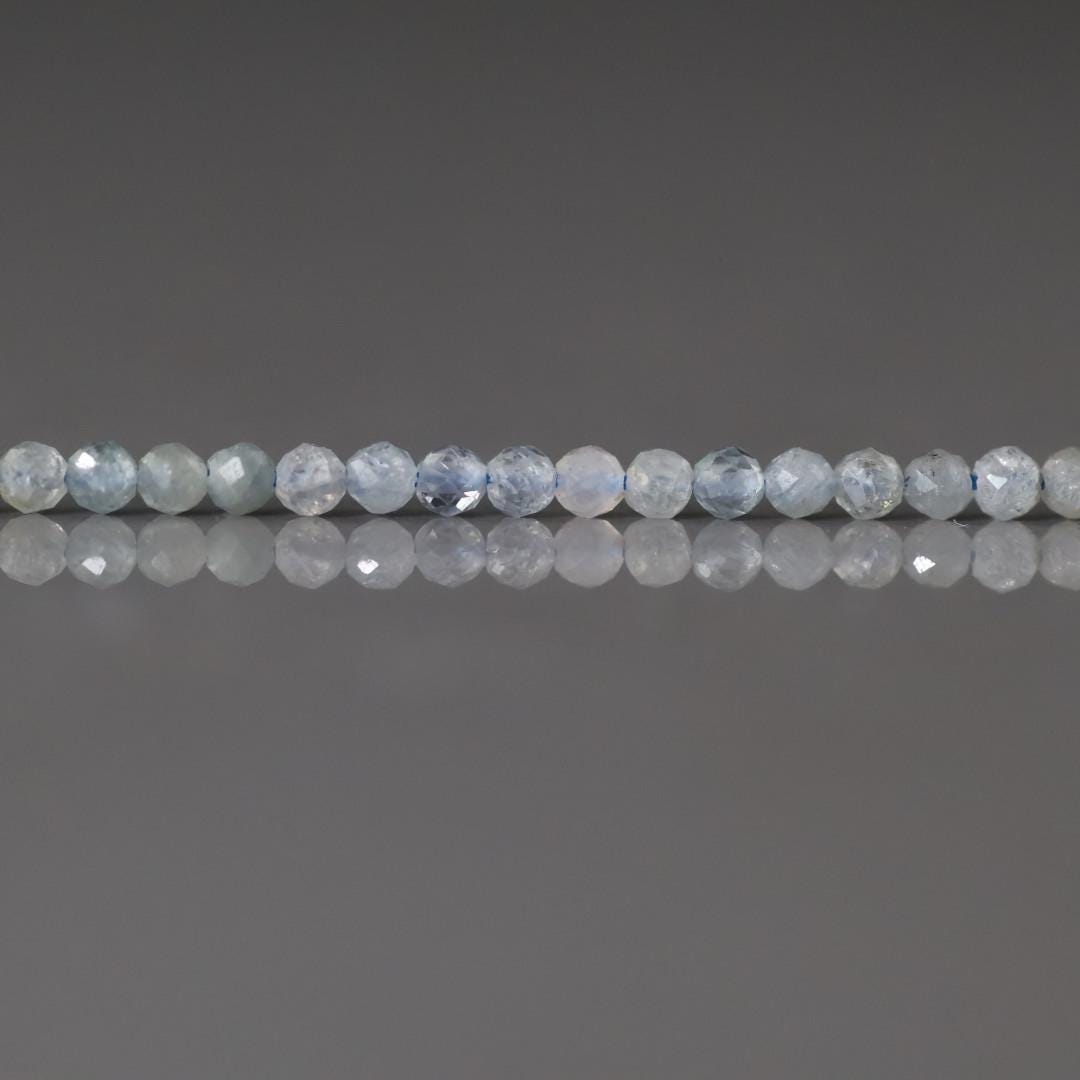 2mm Montana Sapphire Faceted Round Beads 15" - Tiny Natural Gemstone