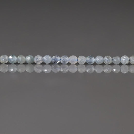 2mm Montana Sapphire Faceted Round Beads 15" - Tiny Natural Gemstone