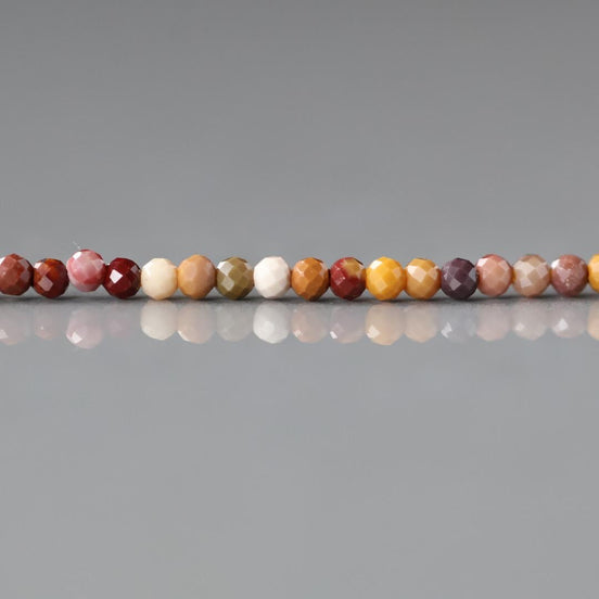 2mm Mookaite Jasper Beads Micro Faceted Genuine Small Earth Tone Jasper Beads 15" Gemstone Beads for Jewelry Making Beading Gift for Crafter