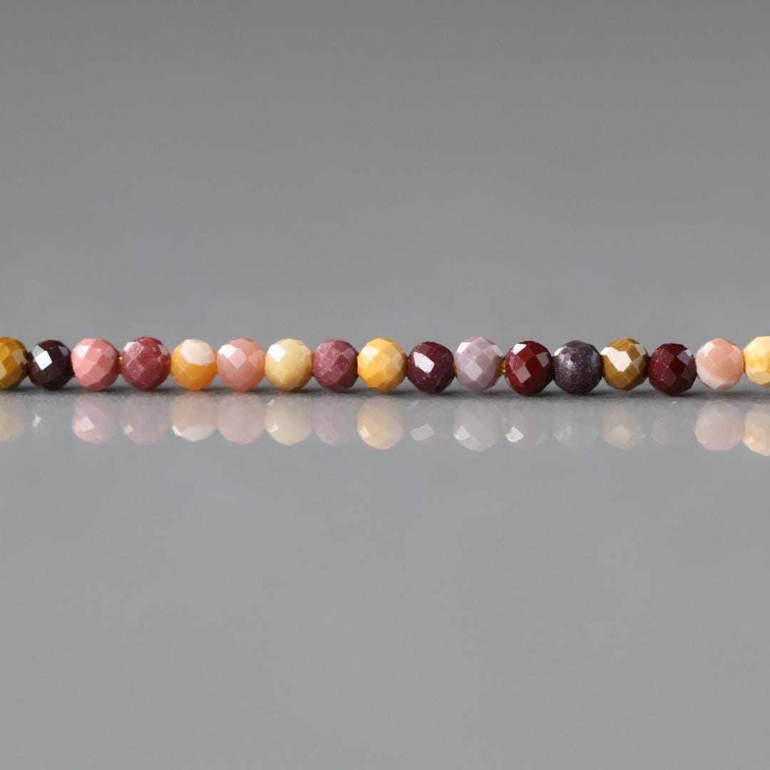 2mm Mookaite Jasper Beads Micro Faceted Genuine Small Earth Tone Jasper Beads 15" Gemstone Beads for Jewelry Making Beading Gift for Crafter
