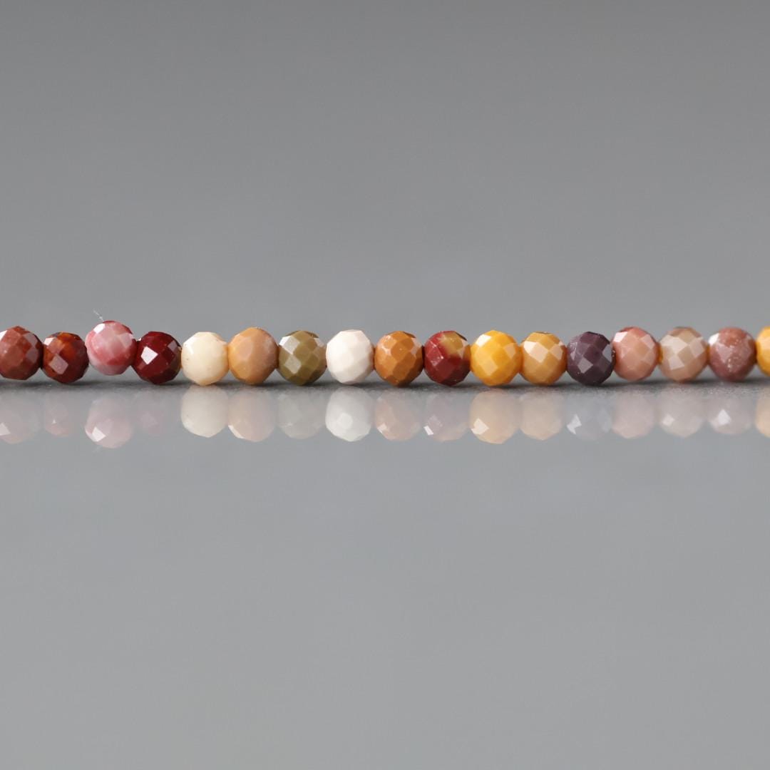2mm Mookaite Jasper Beads ‚Äì Tiny Faceted Round Natural Gemstone 15" Strand