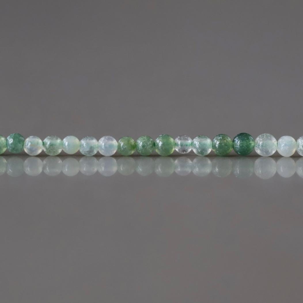 2mm Moss Agate Smooth Beads Tiny Genuine Agate Green Beads 15" Green Gemstone Beads for Jewelry Making Beading Gift
