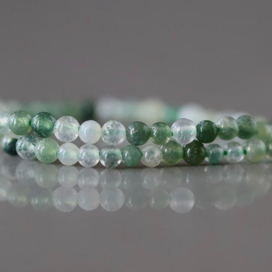 2mm Moss Agate Smooth Beads Tiny Genuine Agate Green Beads 15" Green Gemstone Beads for Jewelry Making Beading Gift