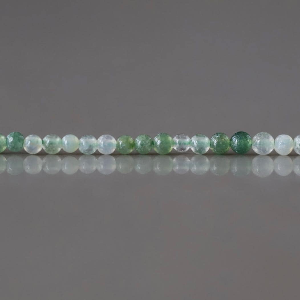 2mm Moss Agate Beads ‚Äì Tiny Smooth Round Natural Gemstone 15" Strand
