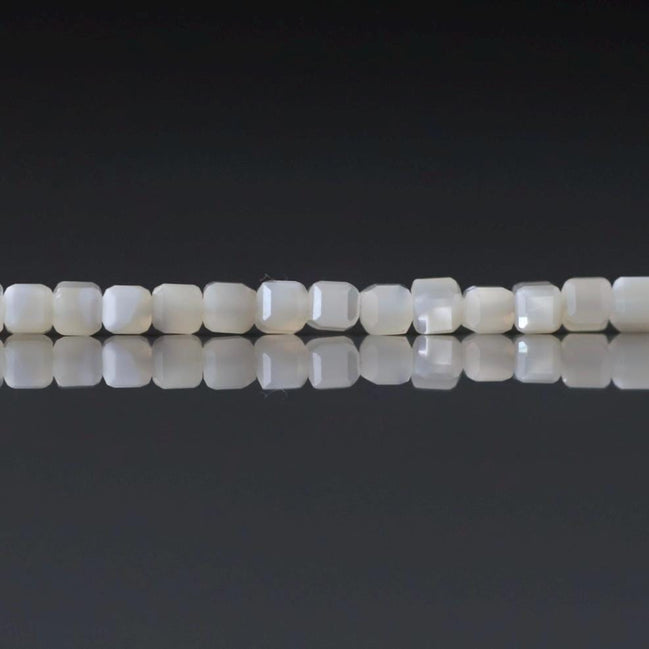 2mm Natural Mother of Pearl Beads Cube MOP Genuine Shell Beads 15" Gemstone Jewelry Making Gift for crafter