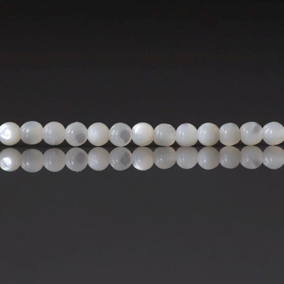 2mm Natural Mother of Pearl Beads Smooth MOP Genuine Shell Beads 15" Gemstone Jewelry Making Gift for crafter