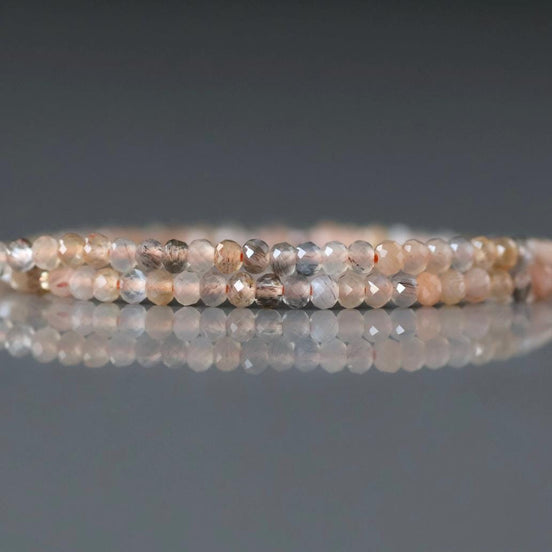 2mm Natural Multi Sunstone Faceted Rondel Beads 15" Genuine Gemstone Beads for Jewelry Making Beading Craft Gift Beads Self-Love Abundance