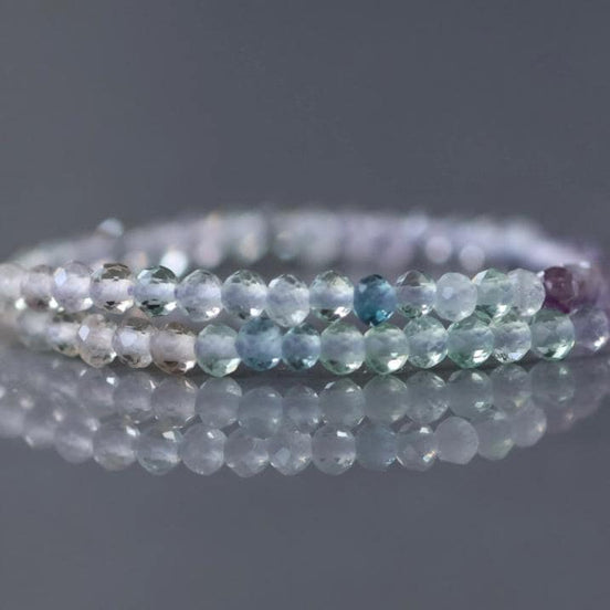2mm Multi Fluorite Micro Faceted Beads 15" Multi Color Genuine Gemstone Tiny Small Beads for Jewelry Making Beading Craft Gift