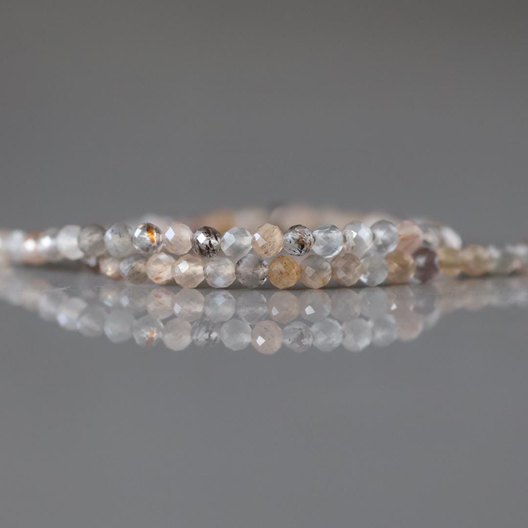 2mm Multi Moonstone Beads 15" Strand Faceted Colorful Moonstone Gemstone Beads Beading Crafter Gift June Birthstone DIY Jewelry