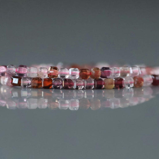 2mm Multi Spinel Cube Beads Faceted 15" Colorful Spinel Pink Genuine Gemstone Beads for Jewelry Making Beading Craft Gift Beads
