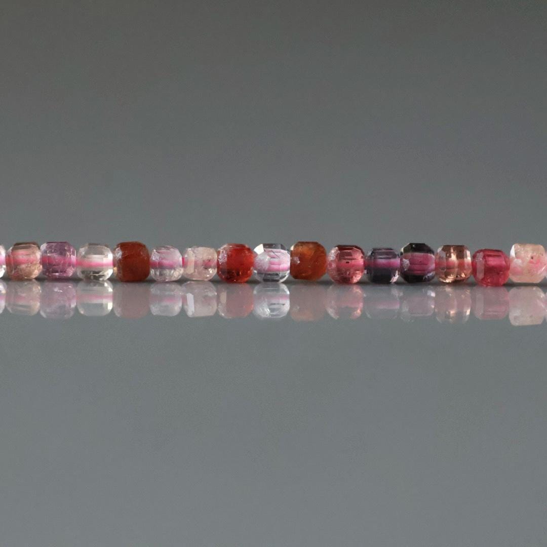2mm Multi Spinel Cube Beads Faceted 15" Colorful Spinel Pink Genuine Gemstone Beads for Jewelry Making Beading Craft Gift Beads