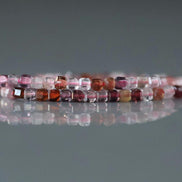 2mm Multi Spinel Beads - Tiny Faceted Cube Natural Gemstone 15
