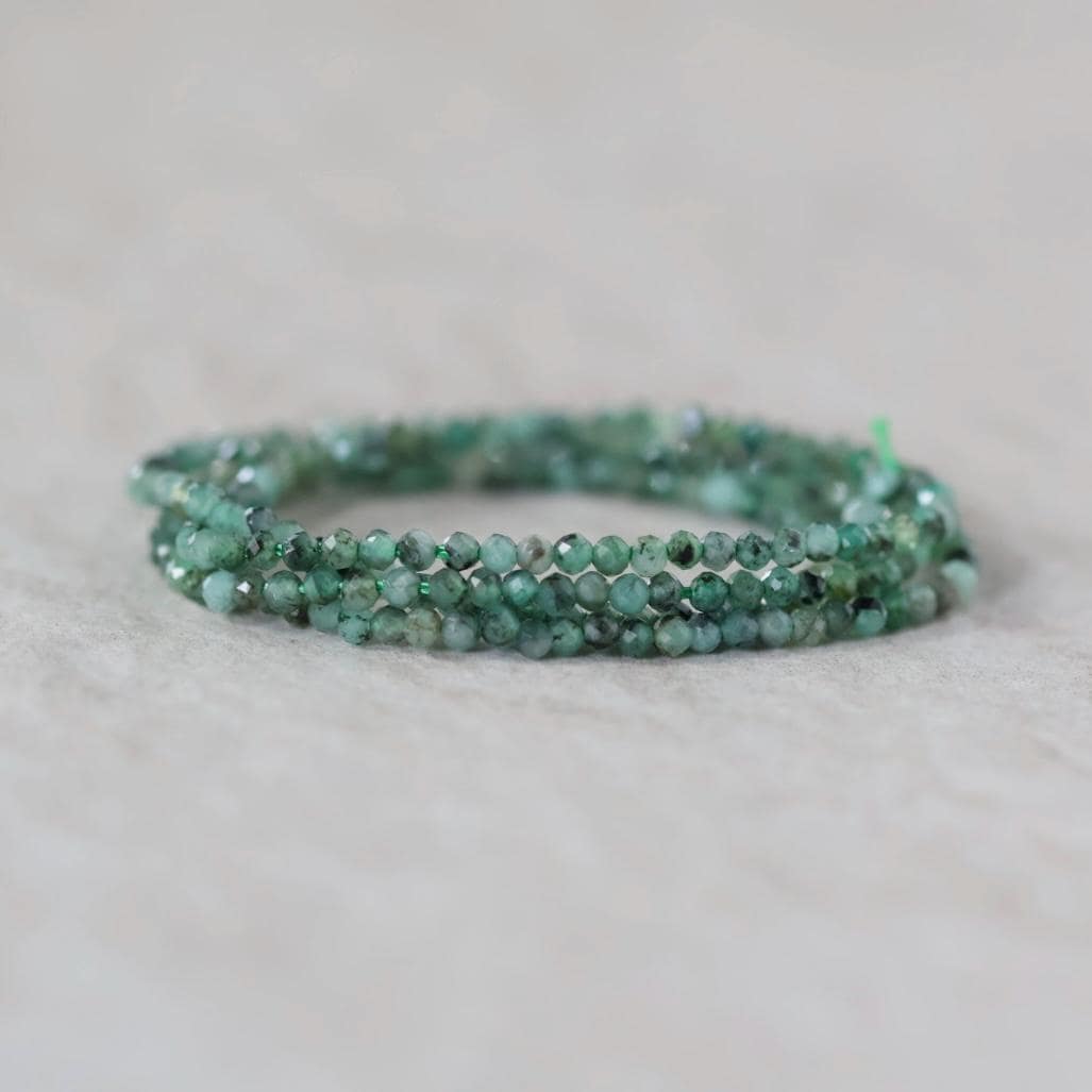 2mm Natural Emerald Beads Faceted Round 15” Raw Emerald Gemstone For FIY Jewelry Making Supplies Beading