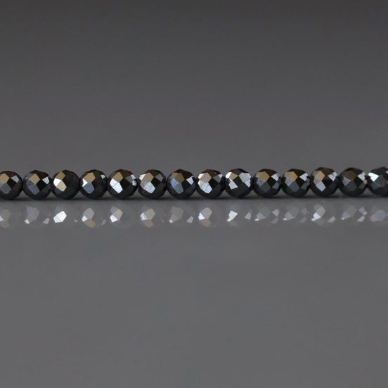 2mm 100% Natural Hematite Micro Faceted Beads Genuine Sparkly Beads 15" Gemstone Beads for DIY Jewelry Making Crafter Gift