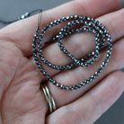 2mm Natural Hematite Beads – Tiny Faceted Round Natural Gemstone 15" Strand