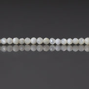 2mm Natural Mother of Pearl Beads - Tiny Faceted Round Natural Gemstone 15