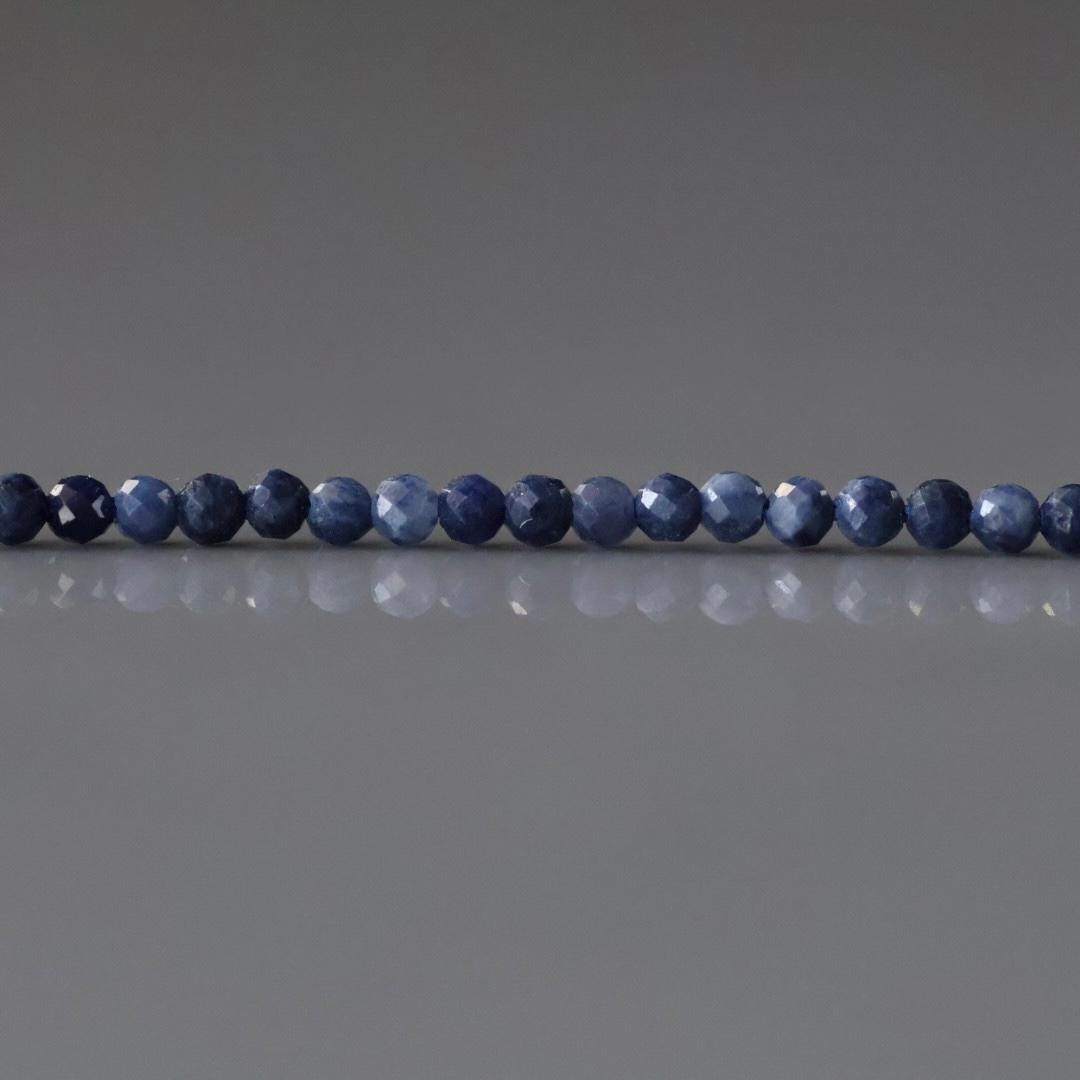 2mm AAA Natural Sapphire Beads Faceted 15" Genuine Raw Blue Sapphire Gemstone Beads Jewelry Making Beading Craft Gift September Birthstone