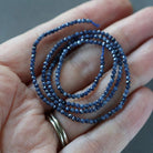 2mm Natural Sapphire Beads - Tiny Faceted Round Natural Gemstone 15" Strand